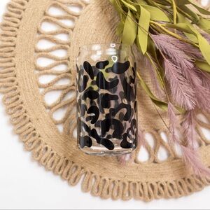 NEW Leopard Print Glass 16 oz.